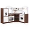 Brown Kitchen Play-set with Ice Maker Microwave Oven Sink and Washing Machine for Kids